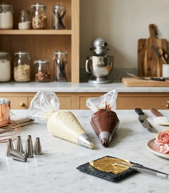 Matériel et ustensiles de pâtisserie de l'atelier